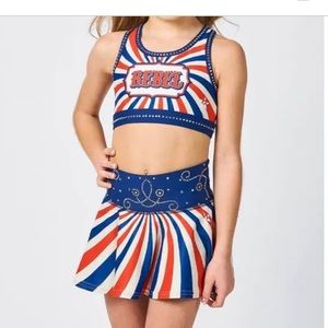 Rebel Athletic Big Top Carnival Sports bra and skirt